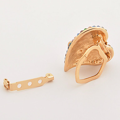 Изысканный Золотой сердца Rhinestone Брошь