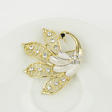 Мода 5см женщин Золотой сплав Rhinestone Броши (Золотой) (1 шт)