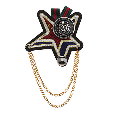 Модный стиль Колледж и пентаграммы Звезда Кнопка Брошь