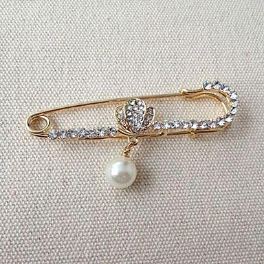 Мода Ms 6.9 CM белый циркон Имитация Pearl Броши