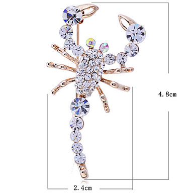 Lureme Полный Кристаллы Прохладный Брошь Скорпион