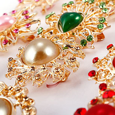 Свадебный стиль Элегантный Посеребренная горный хрусталь брошь (случайный цвет, 12 шт в упаковке)