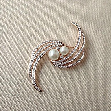 Ms Мода 6 см белый циркон Имитация Pearl Броши