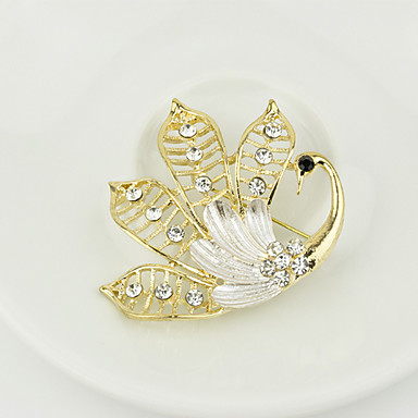 Мода 5см женщин Золотой сплав Rhinestone Броши (Золотой) (1 шт)