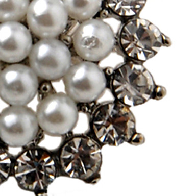 Серебряный позолоченный сплав Циркон Pearl Круглый Pattern Брошь