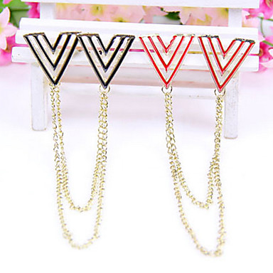 популярные ретро воротник рубашки воротник контактный ошейник клип брошь полые перевернутого треугольника (случайный цвет)