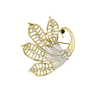 Мода 5см женщин Золотой сплав Rhinestone Броши (Золотой) (1 шт)