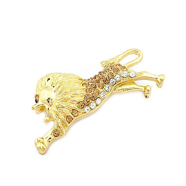 Позолоченный сплав Циркон Ln Pattern Броши (случайный цвет)