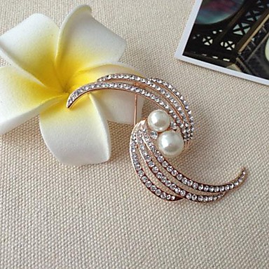 Ms Мода 6 см белый циркон Имитация Pearl Броши