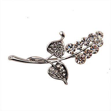Серебряный позолоченный сплав Циркон Пшеница Pattern Брошь