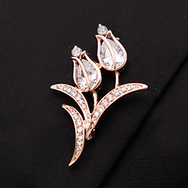 Высококачественные Кристалл Тюльпан цветок брошь