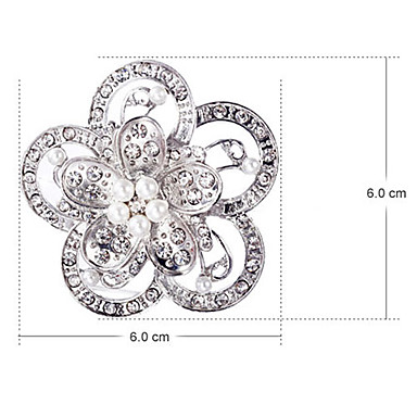 Свадебный стиль Элегантный Посеребренная горный хрусталь брошь (случайный цвет)