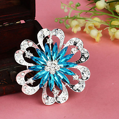 Посеребренная Лепесток Брошь формы цветка (случайный цвет)