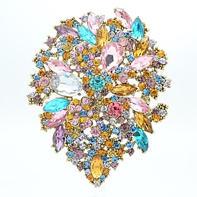 10.4cm сплава и горный хрусталь Цветочные Брошь Pin (больше цветов)