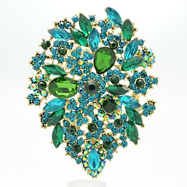 10.4cm сплава и горный хрусталь Цветочные Брошь Pin (больше цветов)