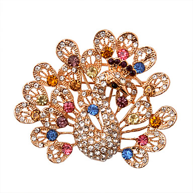 Позолоченный сплав Циркон Павлин Patter Брошь