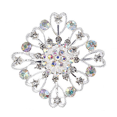 Свадебный стиль Элегантный Посеребренная горный хрусталь брошь (случайный цвет)
