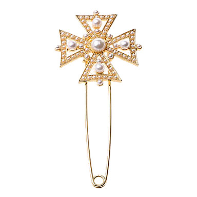 Сладкий 11.5cm Женская Разноцветные Легкосплавные Pearl Броши (Silver, Gold) (1 шт)