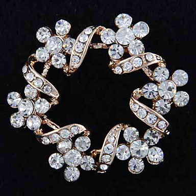 Циркуляр Ленты спиральные и цветы сплав Брошь