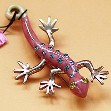 Розовый Гекко Japonicus Gecko Брошь