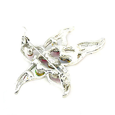 Серебряный позолоченный сплав Циркон Starfish Pattern Броши (случайный цвет)