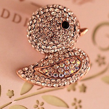 большая утка подарок для подруги брошь сплава с горный хрусталь (1 шт)