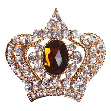 Овальный камень Crystal Crown сплава Брошь