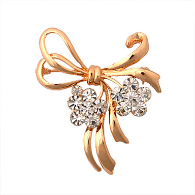 Позолоченный сплав Циркон бантом Patter Брошь