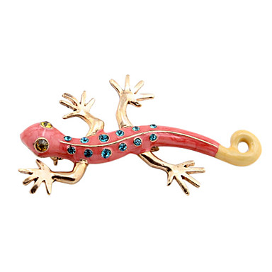 Розовый Гекко Japonicus Gecko Брошь