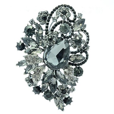 8.5cm сплава и горный хрусталь Цветочные Брошь Pin (больше цветов)