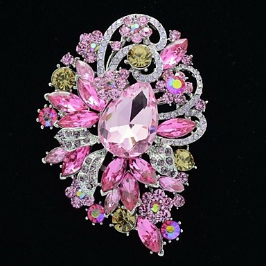 8.5cm сплава и горный хрусталь Цветочные Брошь Pin (больше цветов)