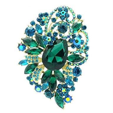 8.5cm сплава и горный хрусталь Цветочные Брошь Pin (больше цветов)