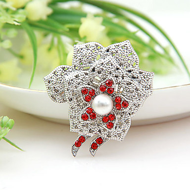 Серебряный цветок Перл Форма Женский Броши (случайный цвет)