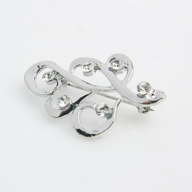 Полые листьев Rhinestone инкрустированные Броши (Random Color)