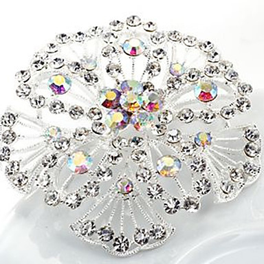 Свадебный стиль Элегантный Посеребренная горный хрусталь брошь (случайный цвет)