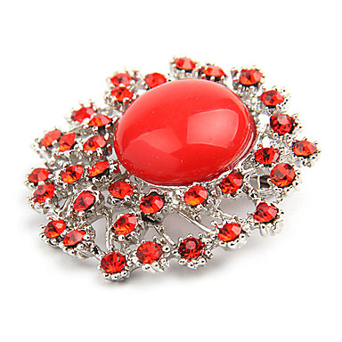 Смола горный хрусталь цветок Форма Круглый Броши (Random Color)