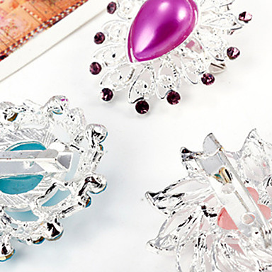 Свадебный стиль Элегантный Посеребренная горный хрусталь брошь (случайный цвет, 12 шт в упаковке)