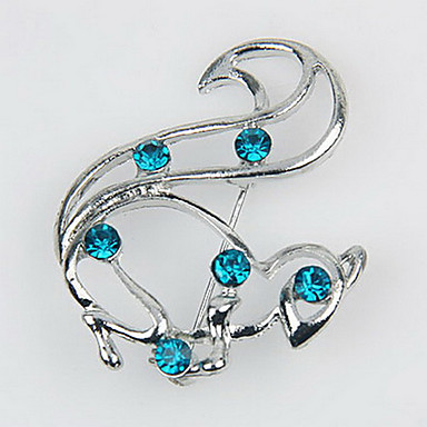 Серебряный позолоченный Rhinestone инкрустированные животных форму Броши (Random Color)