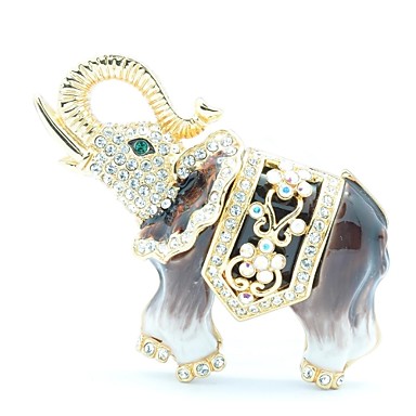 Мода 7см Женские Ассорти Цвет Rhinestone сплава Слон Броши (больше цвета)