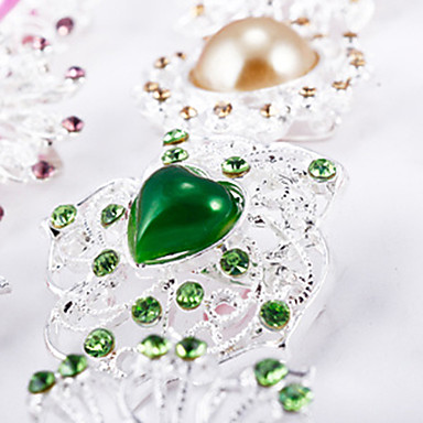 Свадебный стиль Элегантный Посеребренная горный хрусталь брошь (случайный цвет, 12 шт в упаковке)