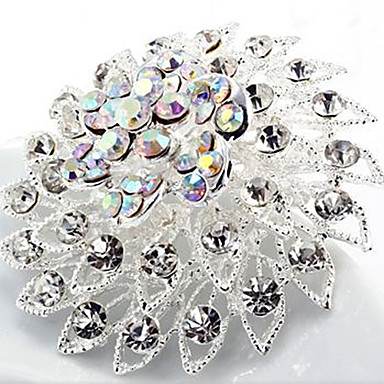 Свадебный стиль Элегантный Посеребренная горный хрусталь брошь (случайный цвет)