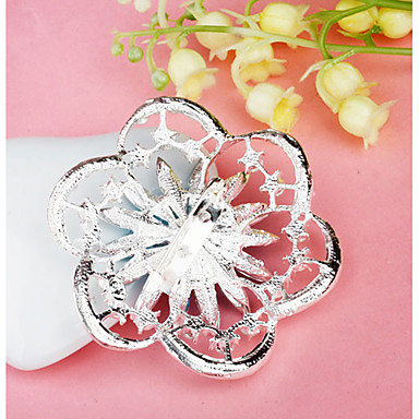 Серебряный позолоченный Rhinestone сливы цветок брошь (случайный цвет)