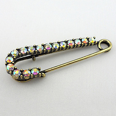 Мода 6.5cm Для Женщин многоцветный Rhinestone Брошь (красный, белый, многоцветный) (1 шт)