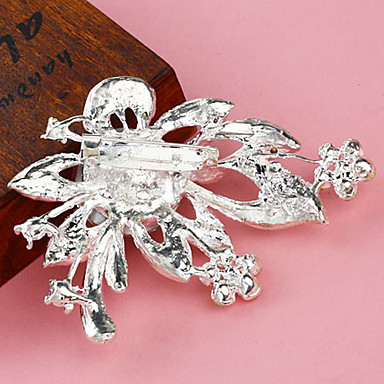 Изысканный Посеребренная брошь цветок Rhinestone