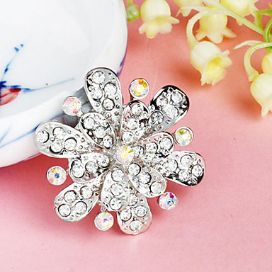 Посеребренная Полный Rhinestone Брошь