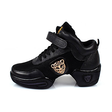 Женские Кожа и обувь Ткани для бальных танцев Кроссовки