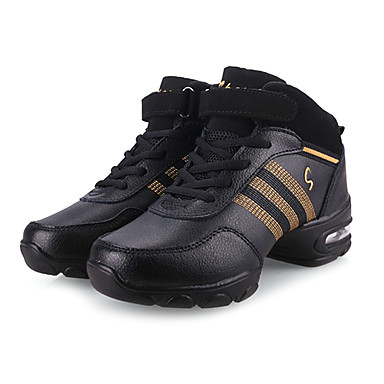 Женская кожа верхних Velcro Бальные Современные Танцы Кроссовки Обувь для танцев с колодки (Больше цветов)