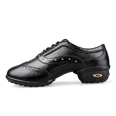 Натуральная кожа заклепки Декор Оксфорд Стиль босоножки, кроссовки Танцевальная обувь