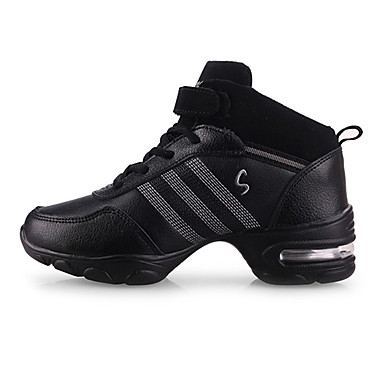 Женская кожа верхних Velcro Бальные Современные Танцы Кроссовки Обувь для танцев с колодки (Больше цветов)