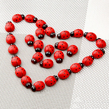 300pcs/lot Деревянный божья коровка наклейки украшений